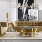 Divani Casa Granby - Glam Mustard and Gold Fabric Sofa | Modishstore | Sofas
