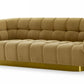 Divani Casa Granby - Glam Mustard and Gold Fabric Sofa-2
