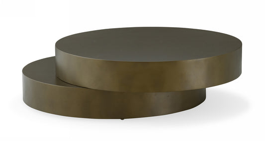 Modrest Grayson - Glam Brushed Bronze Metallic Coffee Table | Modishstore | Coffee Tables