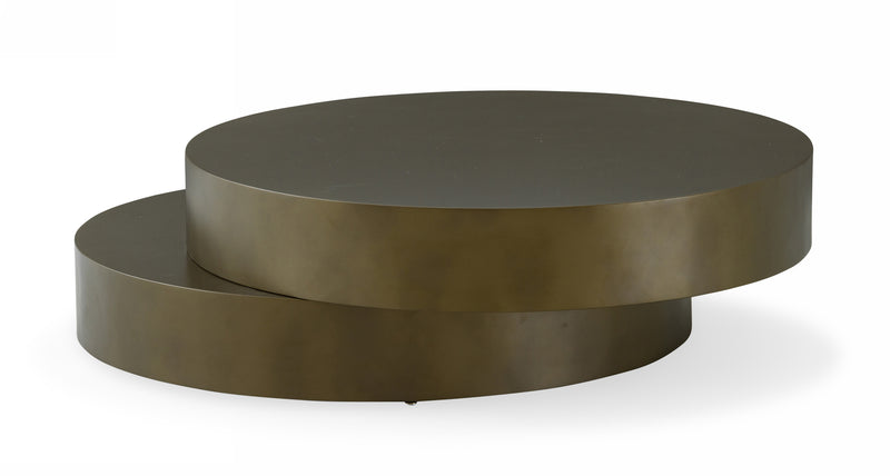 Modrest Grayson - Glam Brushed Bronze Metallic Coffee Table | Modishstore | Coffee Tables