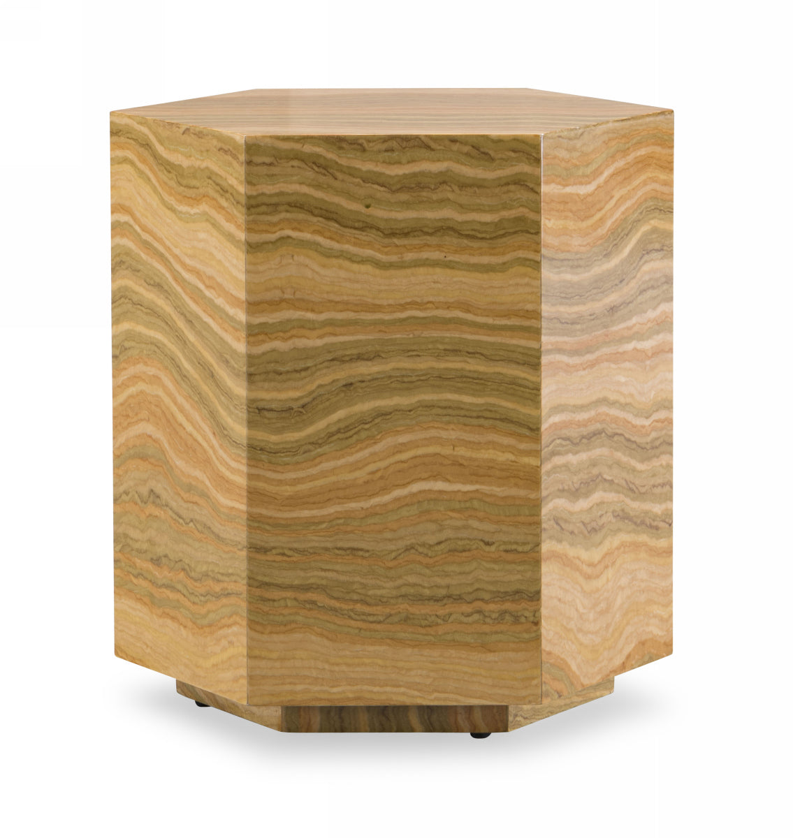 Modrest Lacuna - Glam Amber and Gold Marble End Table | Modishstore | End Tables-2