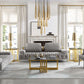 Divani Casa Ladera - Glam Grey and Gold Fabric Sofa | Modishstore | Sofas