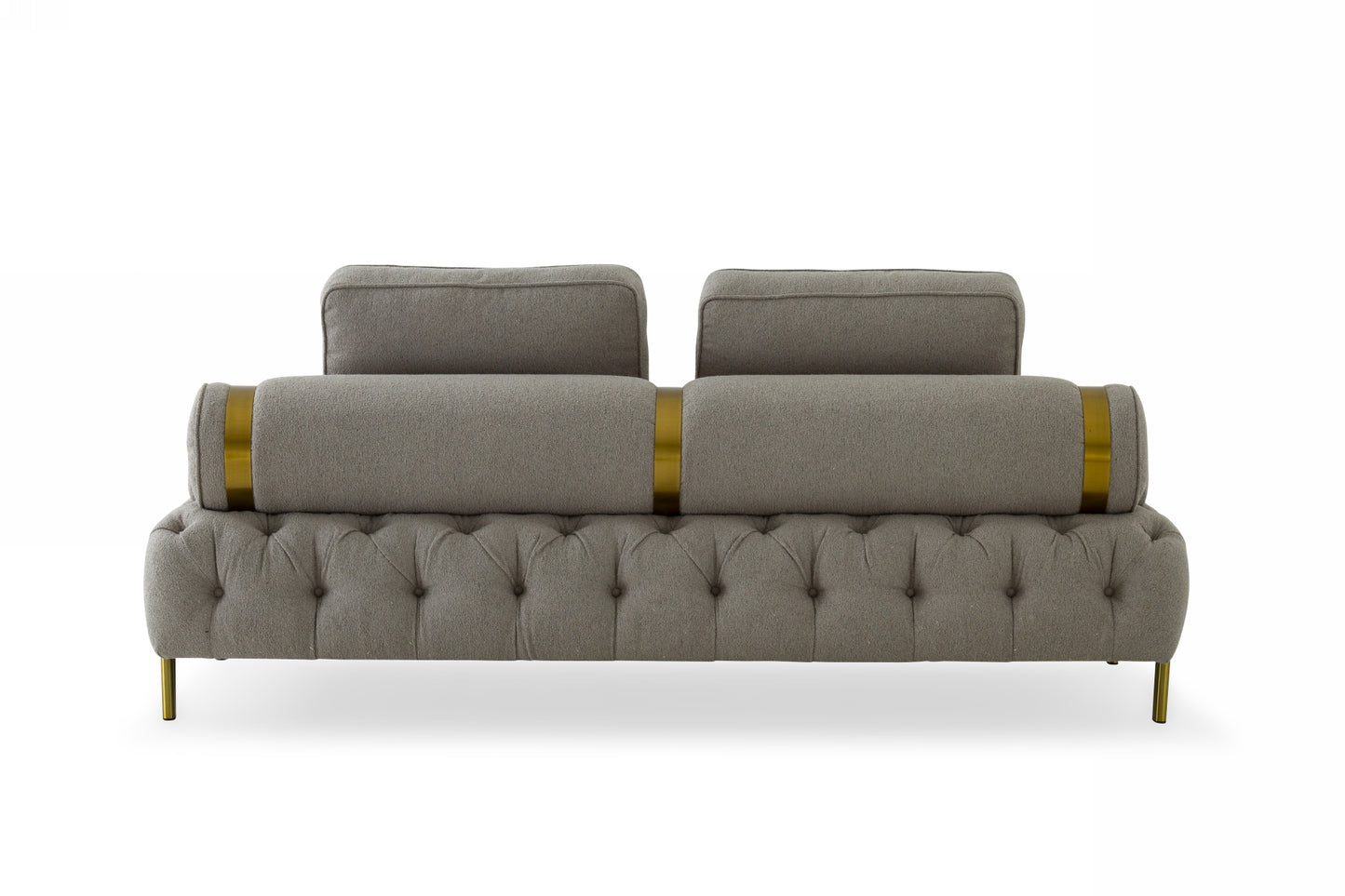 Divani Casa Ladera - Glam Grey and Gold Fabric Sofa | Modishstore | Sofas-4