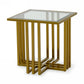 Modrest Kodiak - Glam Clear Glass and Gold Glass End Table | Modishstore | End Tables-2