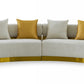 Divani Casa Kiva - Glam Beige and Gold Fabric Sectional Sofa-3