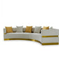 Divani Casa Kiva - Glam Beige and Gold Fabric Sectional Sofa-5