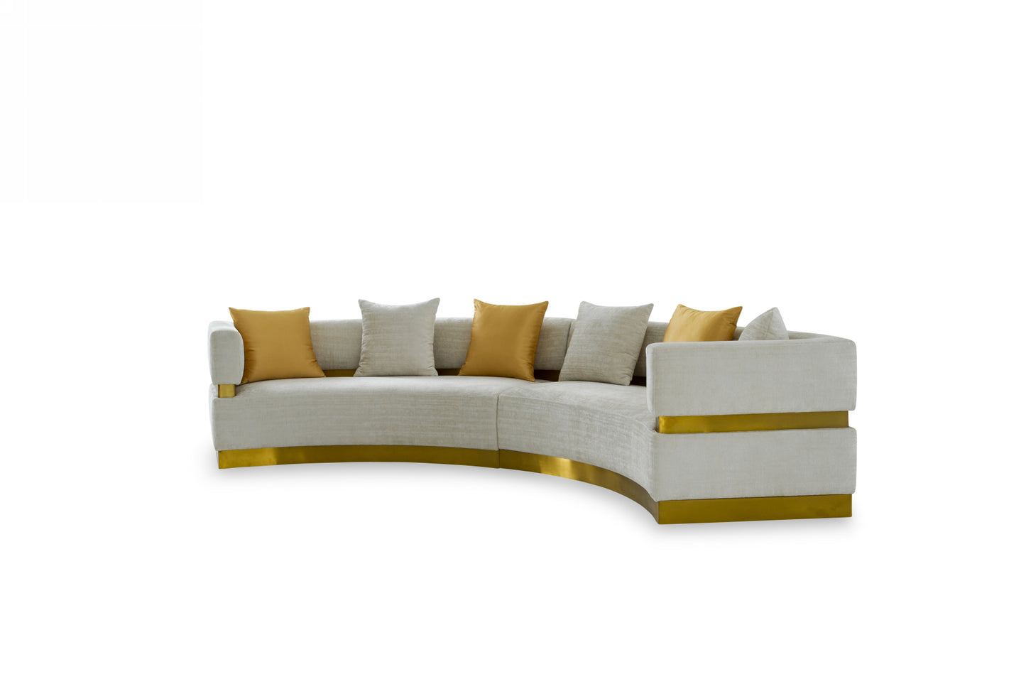 Divani Casa Kiva - Glam Beige and Gold Fabric Sectional Sofa-5