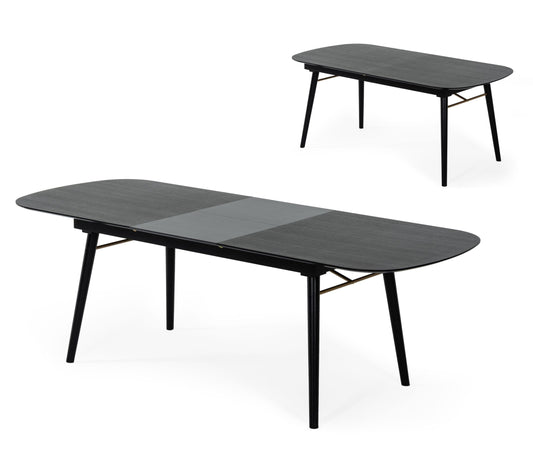 Modrest Addax - Modern Black Extendable Dining Table | Modishstore | Dining Tables