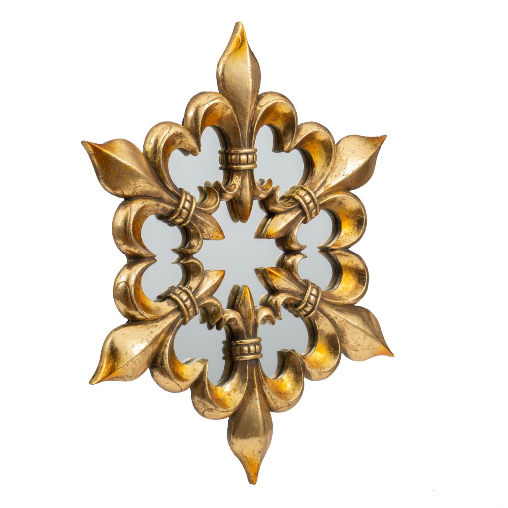 A&B Home Antique Gold Fleur-de-lis Wall Mirror | Mirrors | Modishstore - 2