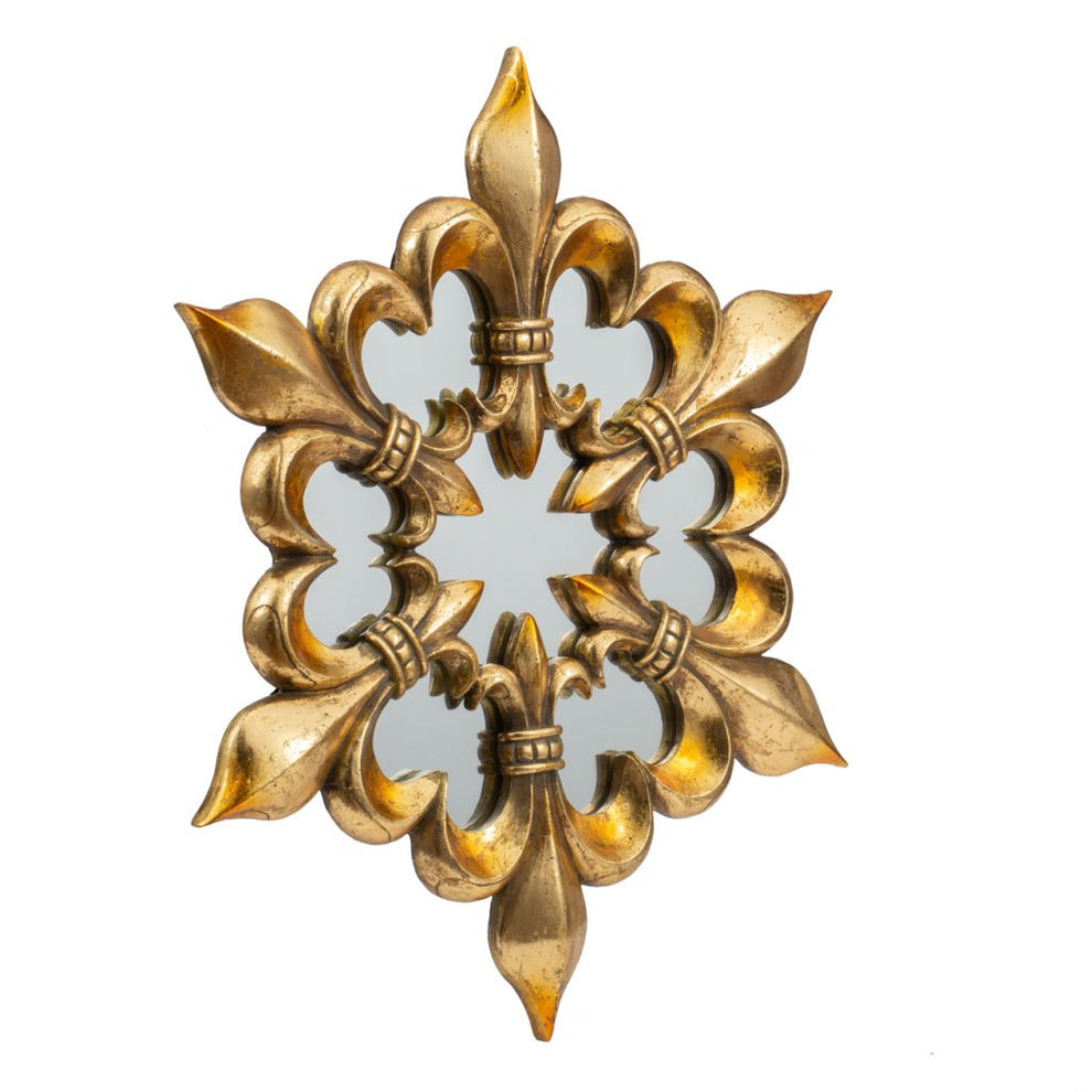 A&B Home Antique Gold Fleur-de-lis Wall Mirror | Mirrors | Modishstore - 2