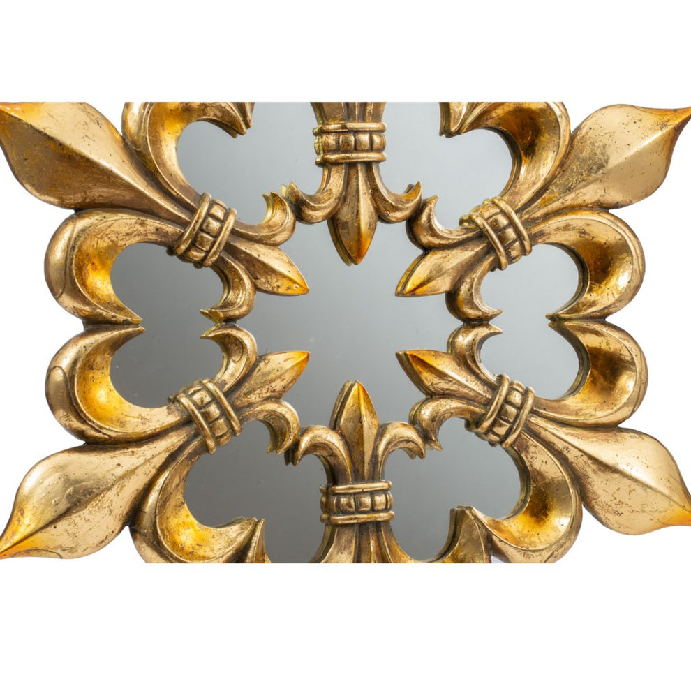 A&B Home Antique Gold Fleur-de-lis Wall Mirror | Mirrors | Modishstore - 5