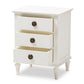 baxton studio venezia french inspired rustic whitewash wood 3 drawer nightstand | Modish Furniture Store-3
