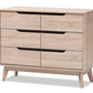 baxton studio fella mid century modern two tone oak and grey wood 6 drawer dresser | Modish Furniture Store-2