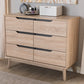 Baxton Studio Fella Mid-Century Modern Two-Tone Oak and Grey Wood 6-Drawer Dresser | Modishstore | Drawers