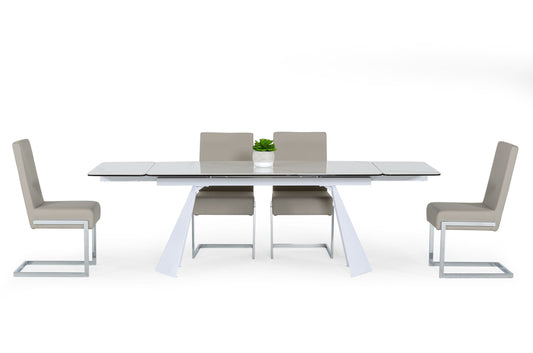 Modrest Encanto - Modern White Ceramic Dining Table | Dining Tables | Modishstore