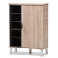 baxton studio adelina mid century modern 1 door oak and grey wood shoe cabinet | Modish Furniture Store-8