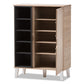 baxton studio adelina mid century modern 1 door oak and grey wood shoe cabinet | Modish Furniture Store-6