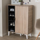 baxton studio adelina mid century modern 1 door oak and grey wood shoe cabinet | Modish Furniture Store-2
