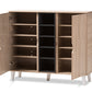 baxton studio adelina mid century modern 2 door oak and grey wood shoe cabinet | Modish Furniture Store-6