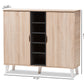 baxton studio adelina mid century modern 2 door oak and grey wood shoe cabinet | Modish Furniture Store-8
