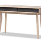 baxton studio fella mid century modern 2 drawer oak and grey wood study desk | Modish Furniture Store-2