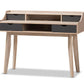 baxton studio fella mid century modern 4 drawer oak and grey wood study desk | Modish Furniture Store-2