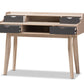 baxton studio fella mid century modern 4 drawer oak and grey wood study desk | Modish Furniture Store-3