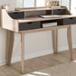 Baxton Studio Fella Mid-Century Modern 4-Drawer Oak and Grey Wood Study Desk | Modishstore | Desks