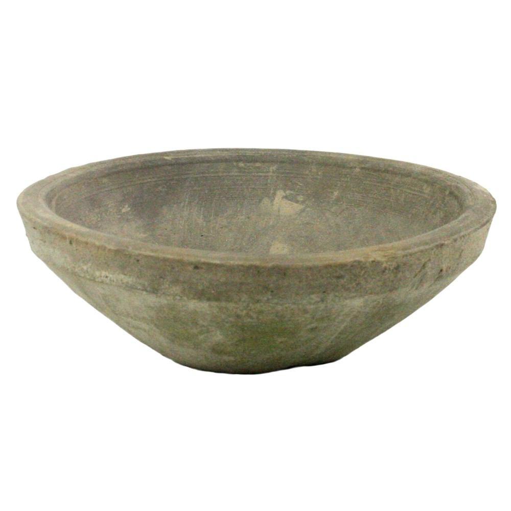 HomArt Rustic Terra Cotta Bowl - Small - Moss Grey-4