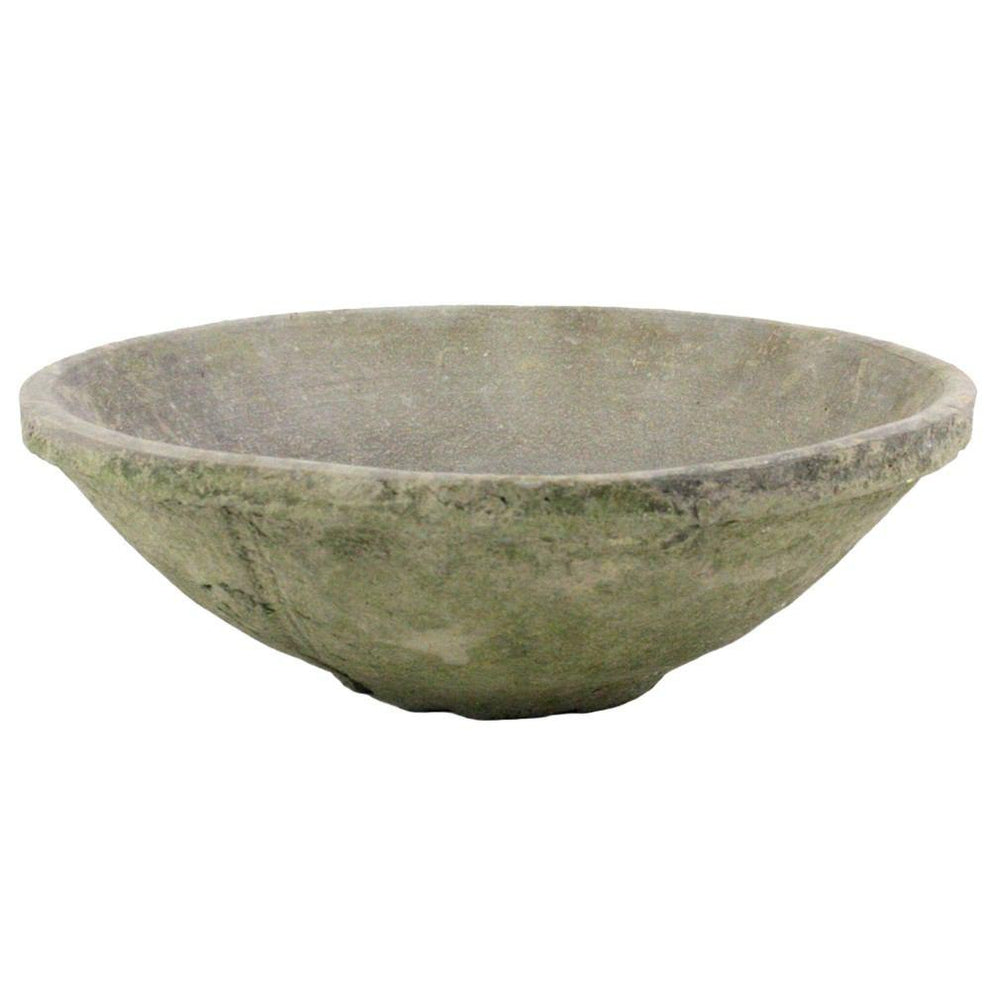 HomArt Rustic Terra Cotta Bowl - Med - Moss Grey-7