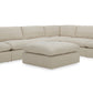 Divani Casa Fedora - Modern White Fabric Sectional Sofa w/ Ottoman | Modishstore | Sofas