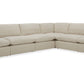 Divani Casa Fedora - Modern White Fabric Sectional Sofa w/ Ottoman-2
