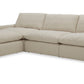Divani Casa Fedora - Modern White Fabric Sectional Sofa w/ Ottoman-5