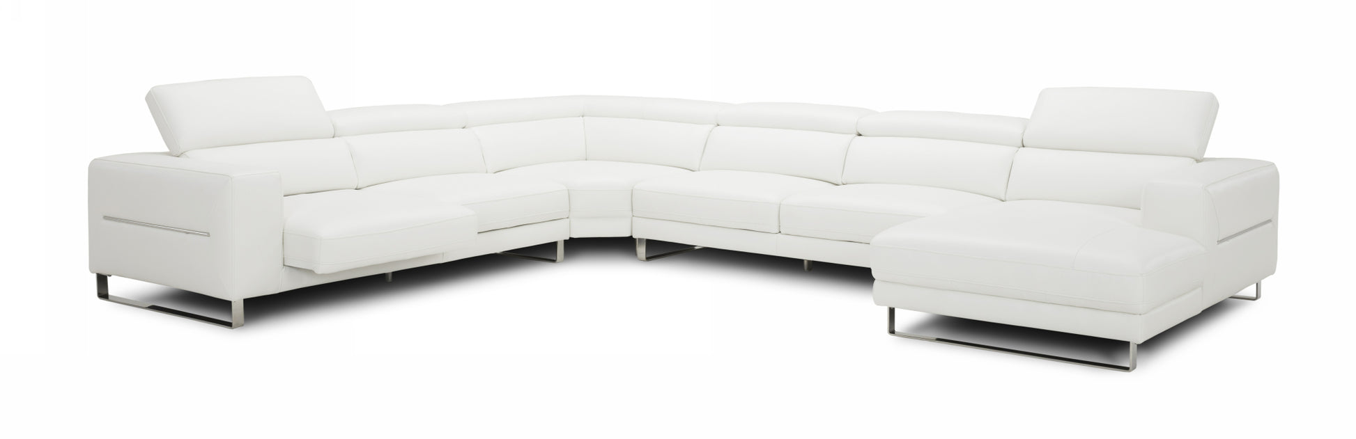 Divani Casa Hawkey - Contemporary White Full Leather Sectional-2