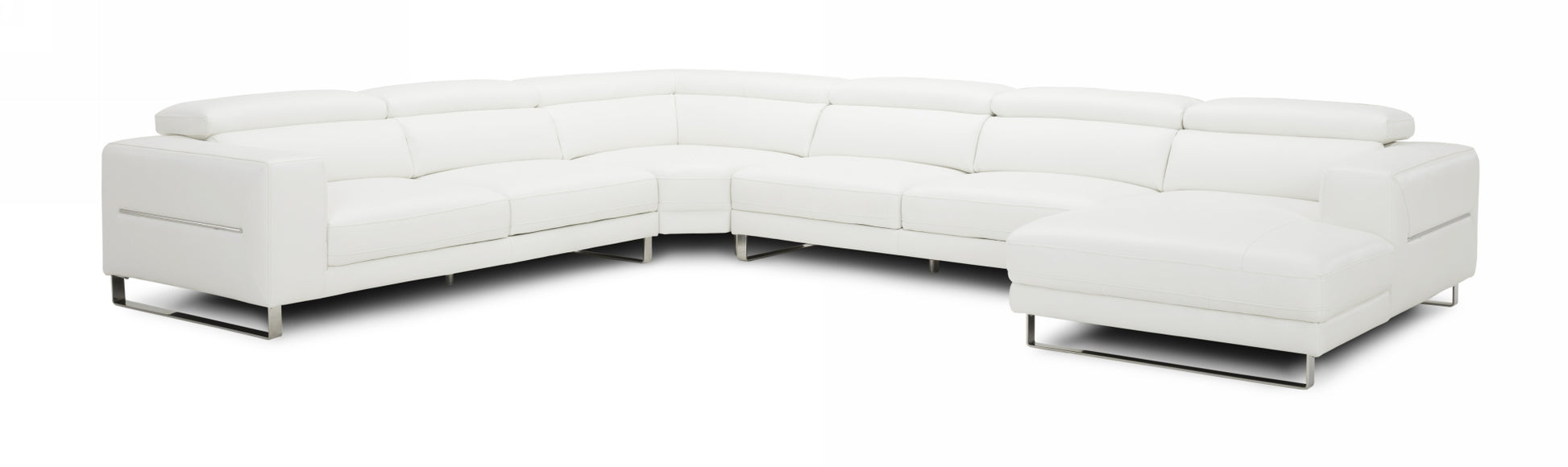 Divani Casa Hawkey - Contemporary White Full Leather Sectional-4