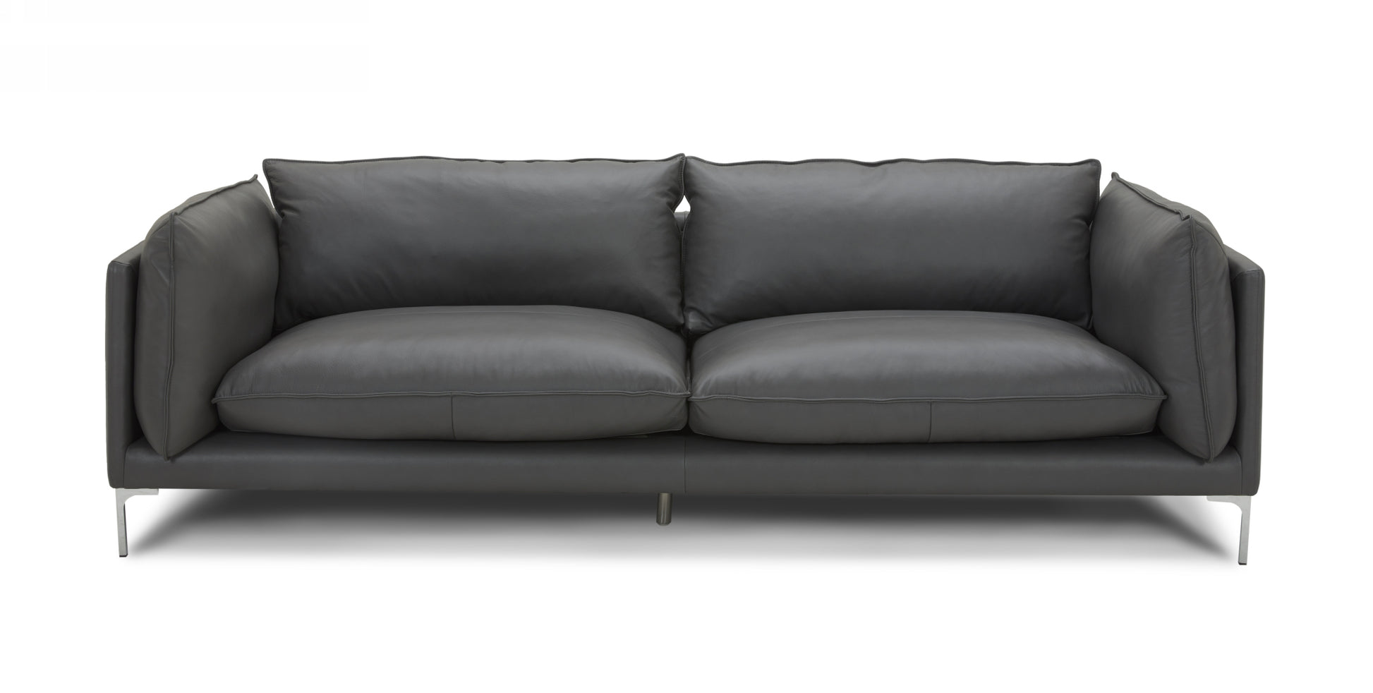 Divani Casa Harvest - Modern Grey Full Leather Sofa-2
