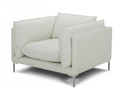 Divani Casa Harvest - Modern White Full Leather Chair