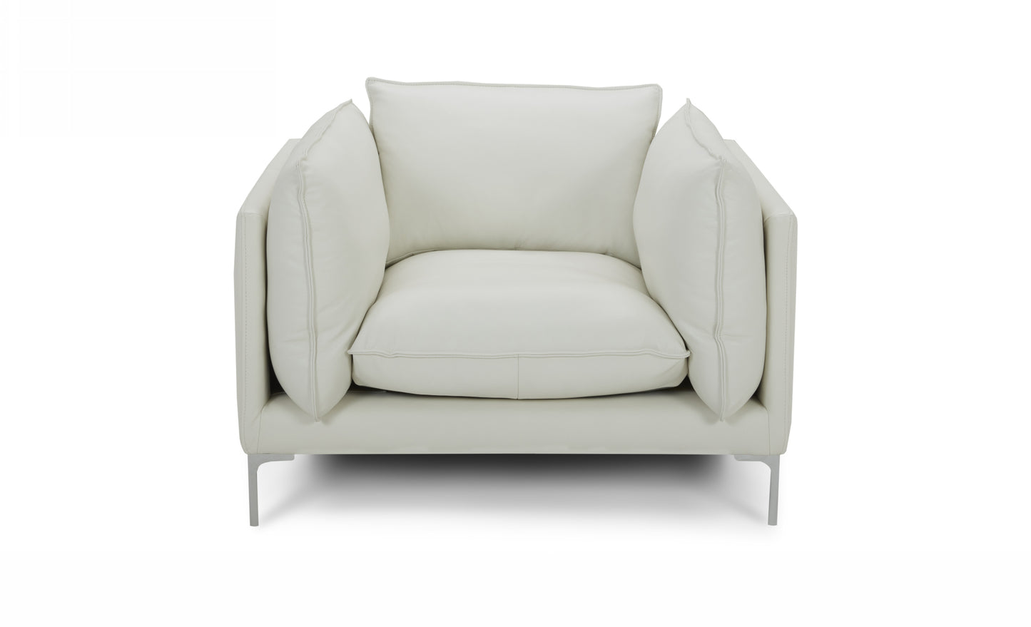 Divani Casa Harvest - Modern White Full Leather Chair-2