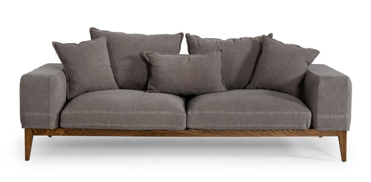 Divani Casa Corina - Modern Grey Fabric Sofa | Modishstore | Sofas