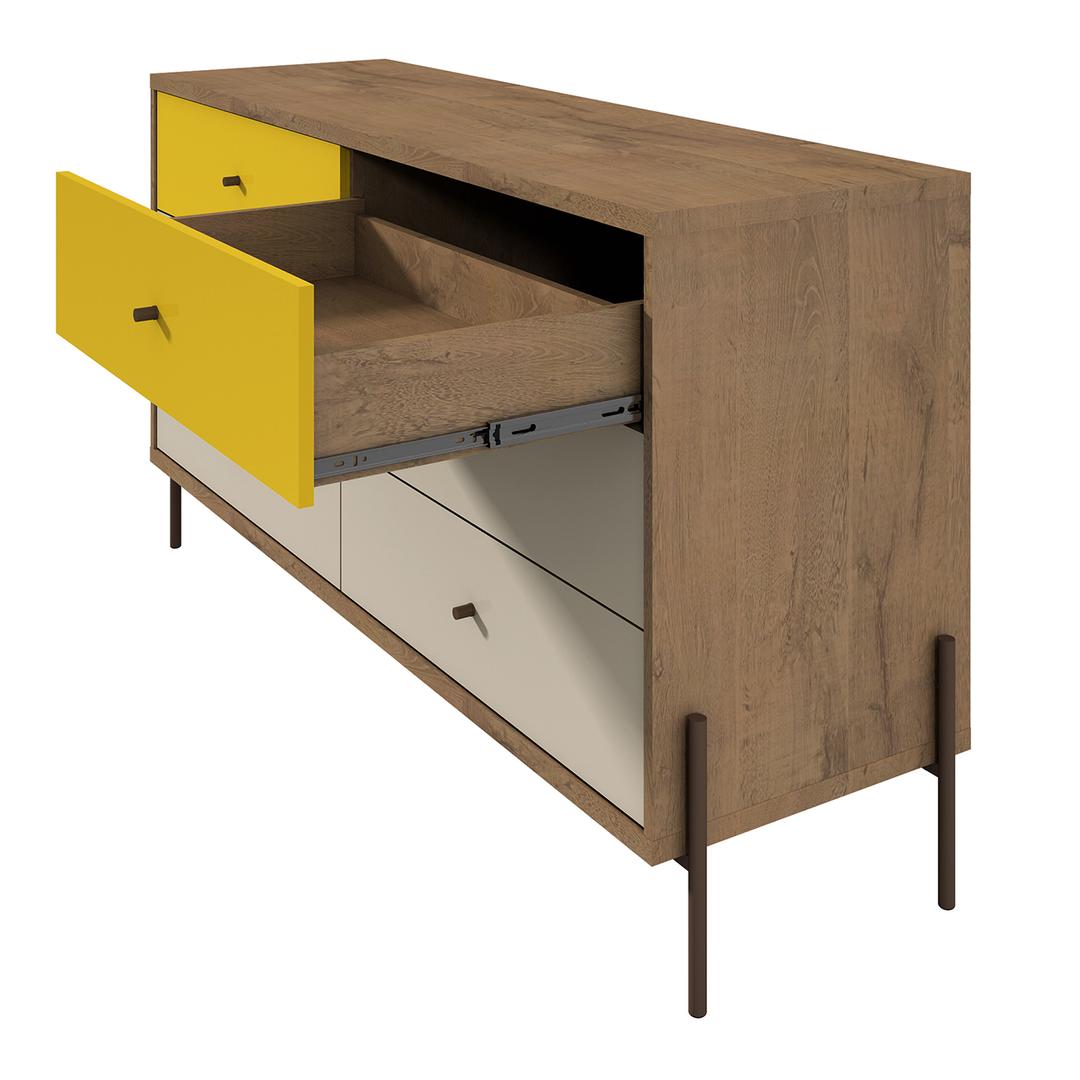 Manhattan Comfort Joy 59" Wide Double Dresser with 6 Full Extension Drawers | Dressers | Modishstore-9