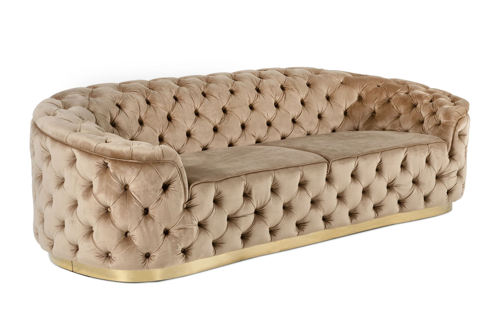 Divani Casa Murdoch - Glam Beige and Gold Fabric Sofa | Modishstore | Sofas-2