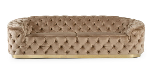 Divani Casa Murdoch - Glam Beige and Gold Fabric Sofa | Modishstore | Sofas