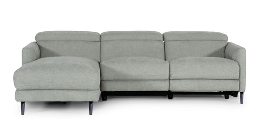 Divani Casa Lupita - Modern Grey Fabric Sectional with Left Facing Chaise | Modishstore | Sofas