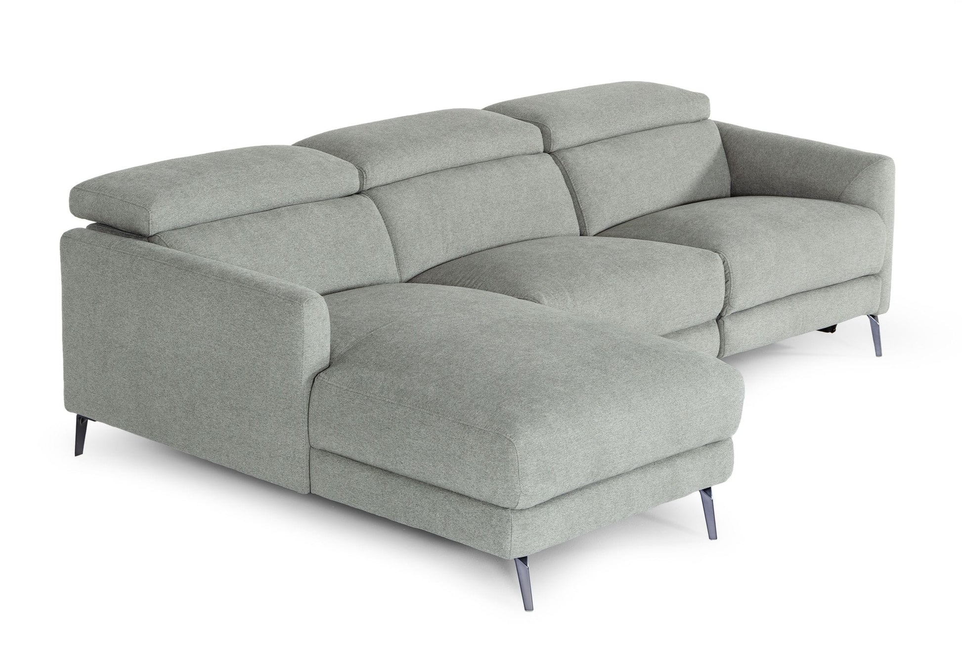 Divani Casa Lupita - Modern Grey Fabric Sectional with Left Facing Chaise | Modishstore | Sofas-2