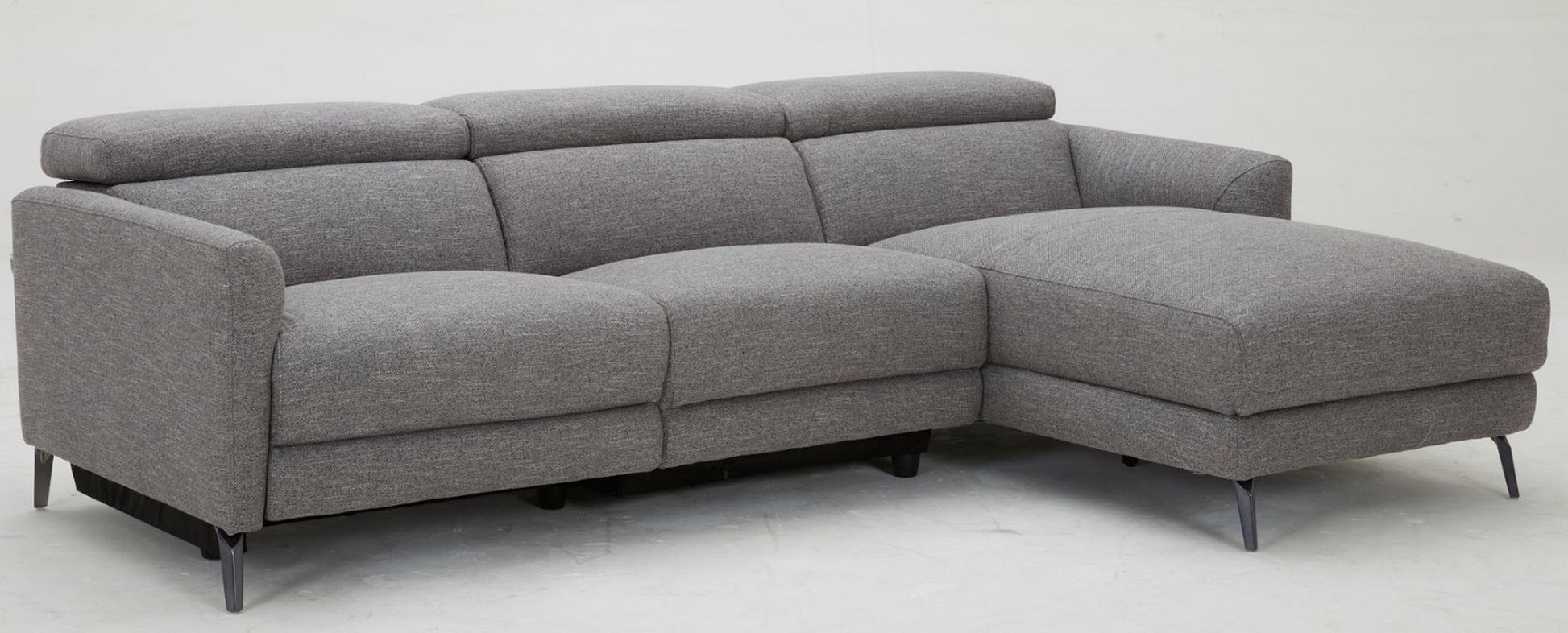 Divani Casa Lupita - Modern Grey Fabric Sectional with Right Facing Chaise-2