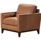 Divani Casa Naylor - Modern Brown Italian Leather Split Chair | Modishstore | Armchairs-2