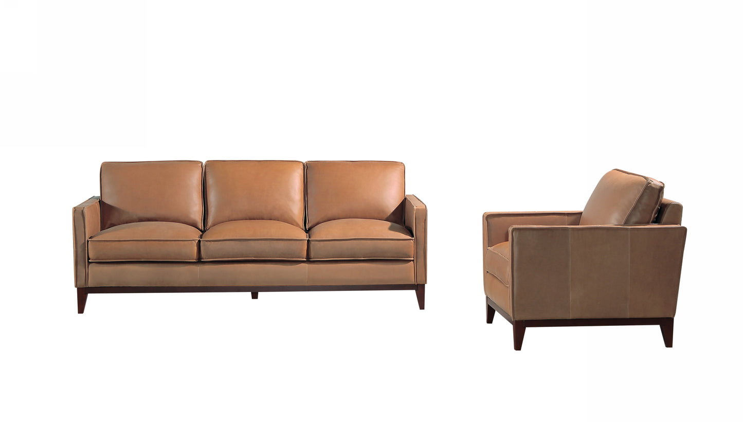 Divani Casa Naylor - Modern Brown Italian Leather Split Chair | Modishstore | Armchairs-4