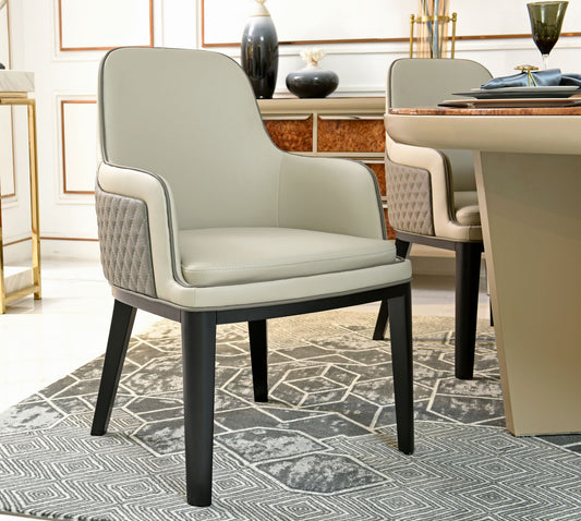Modrest Maxwell - Glam Beige and Grey Dining Chair | Modishstore | Dining Chairs