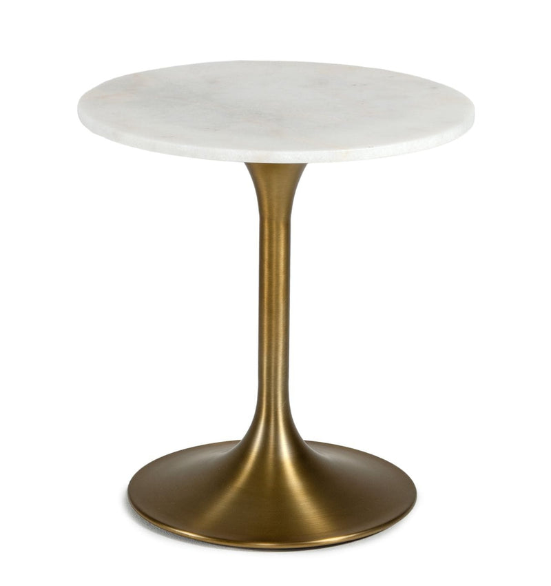 Modrest Collins - Glam White Marble & Gold End Table | Modishstore | End Tables