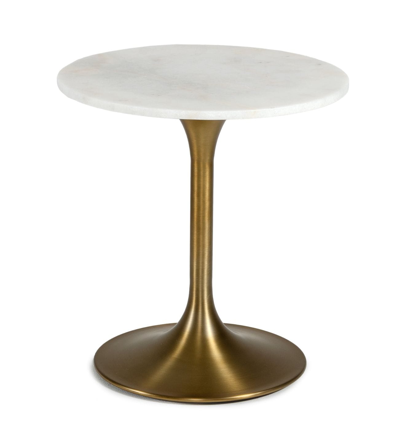 Modrest Collins - Glam White Marble & Gold End Table-2